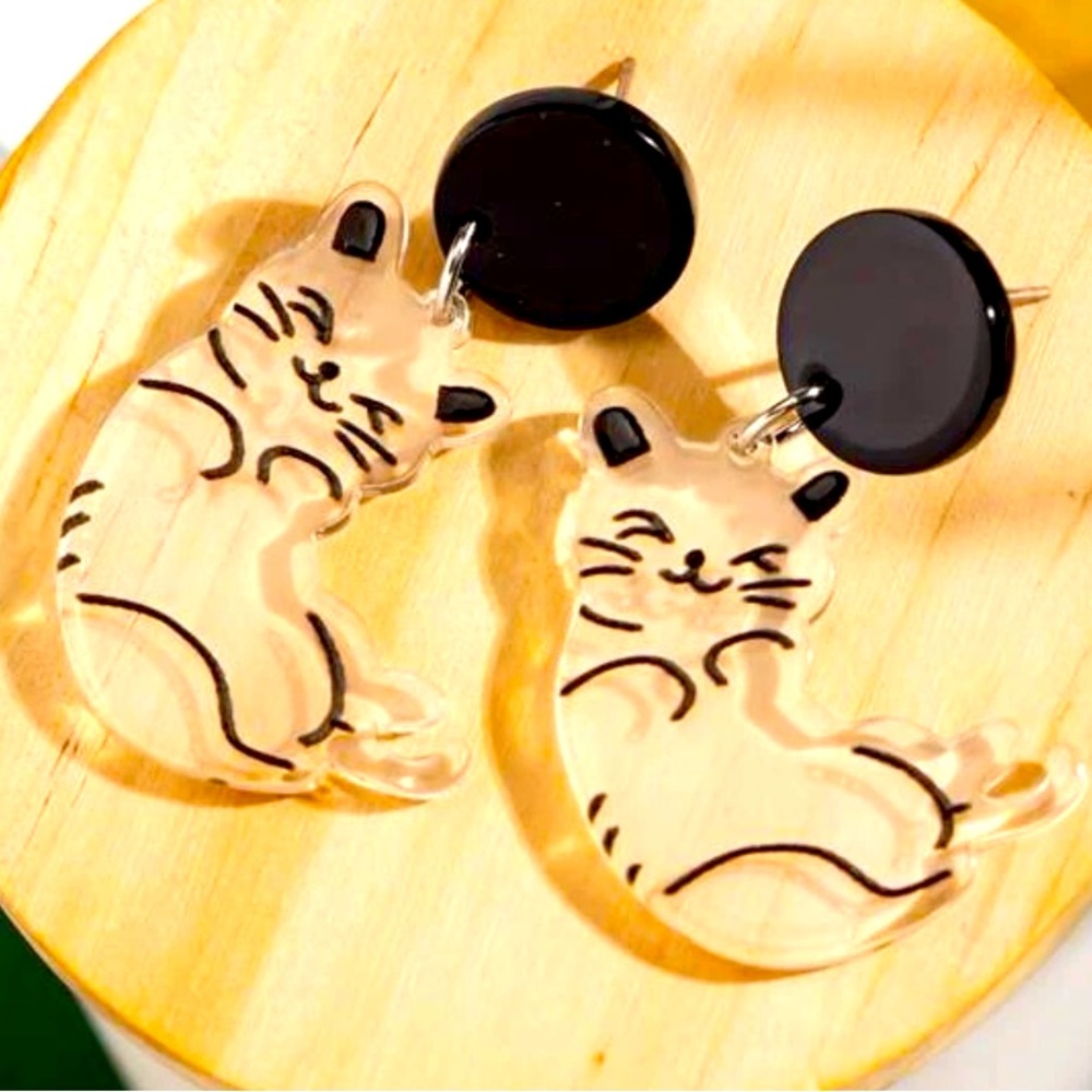 Acrylic Cat Earrings